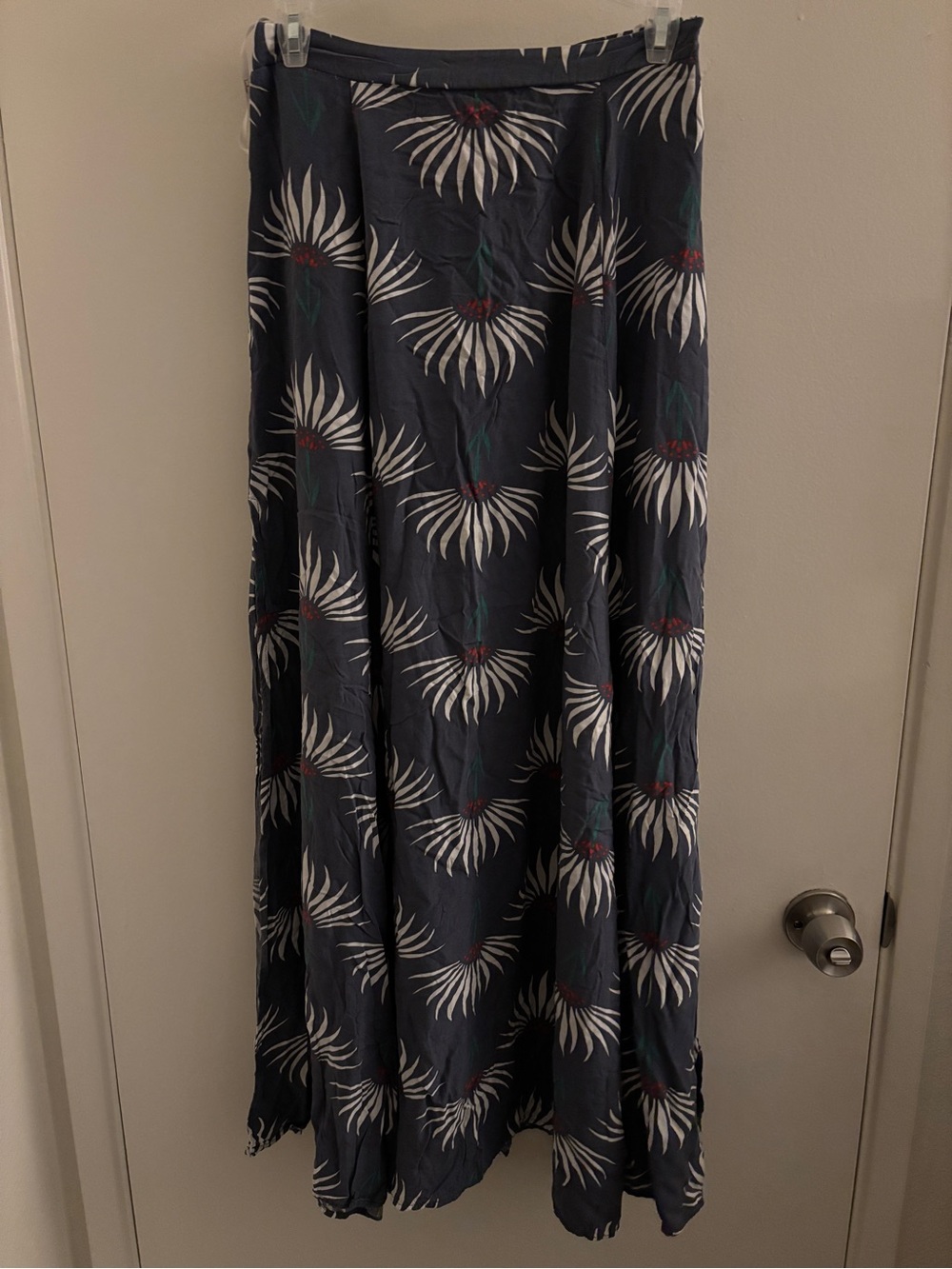 Lulu's Maxi Skirt with White Floral Motif